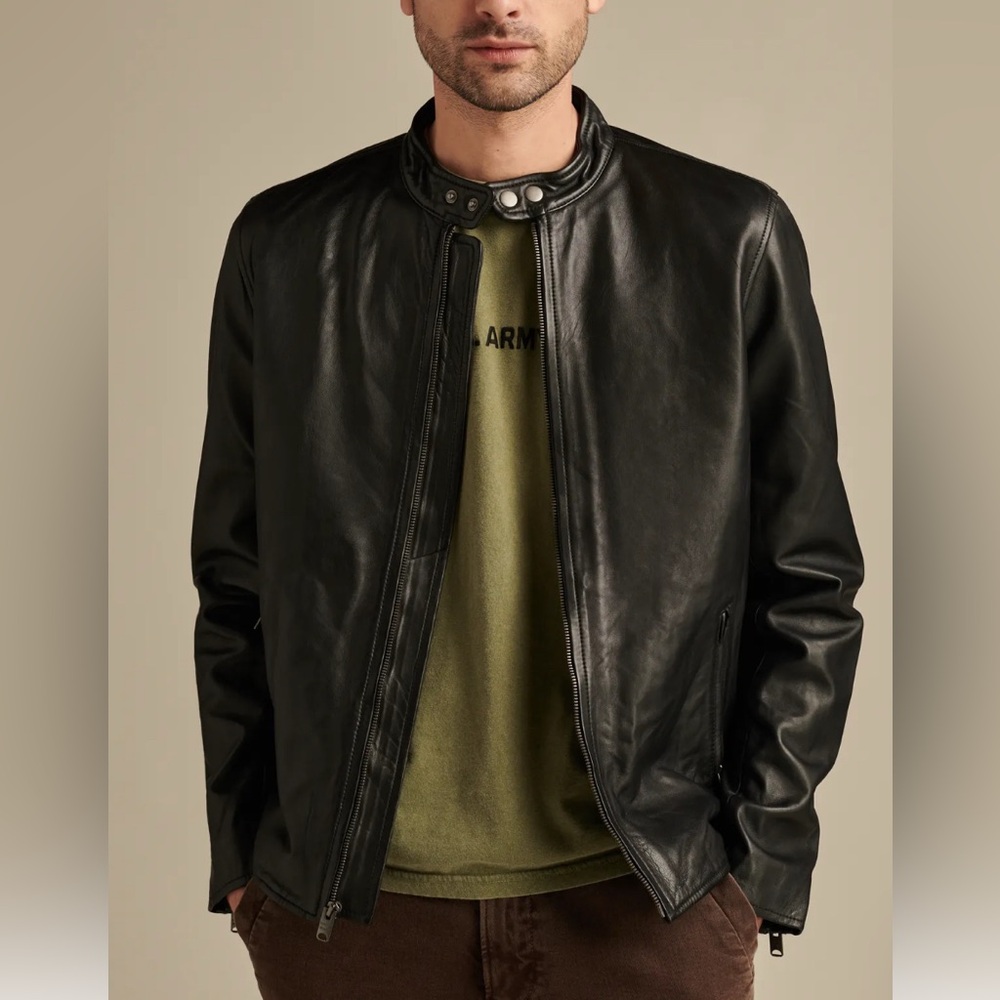Lucky Brand Black Leather Jacket Size Medium